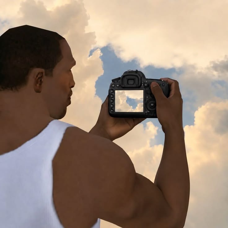 CJ taking a photo of the clouds